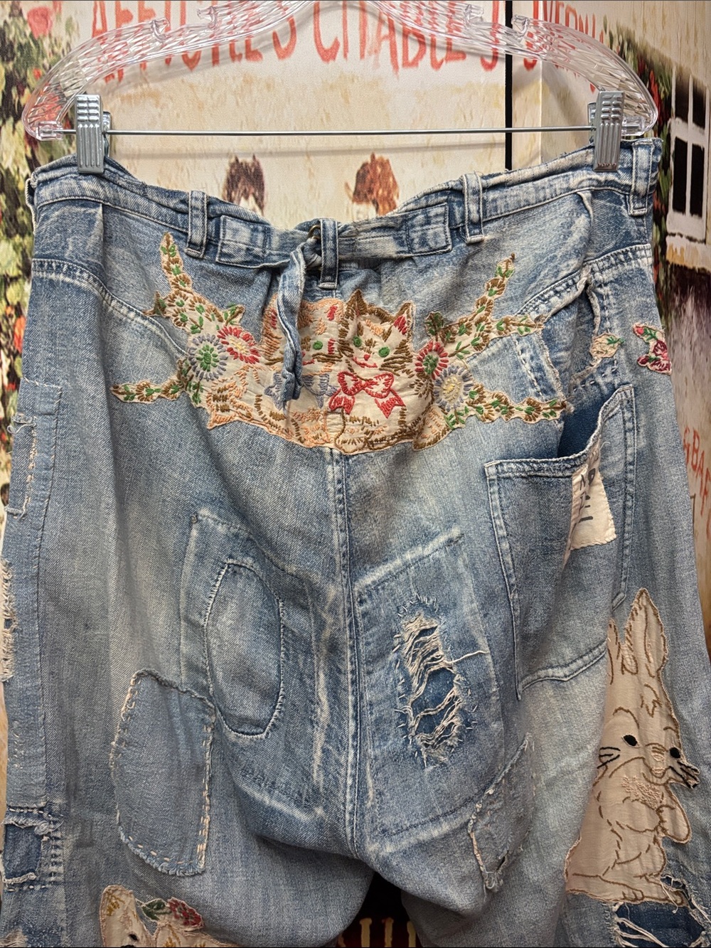 Magnolia Pearl Lil’ Friends Miners Denim Pants 423, Washed Indigo, OS - Picture 8 of 13